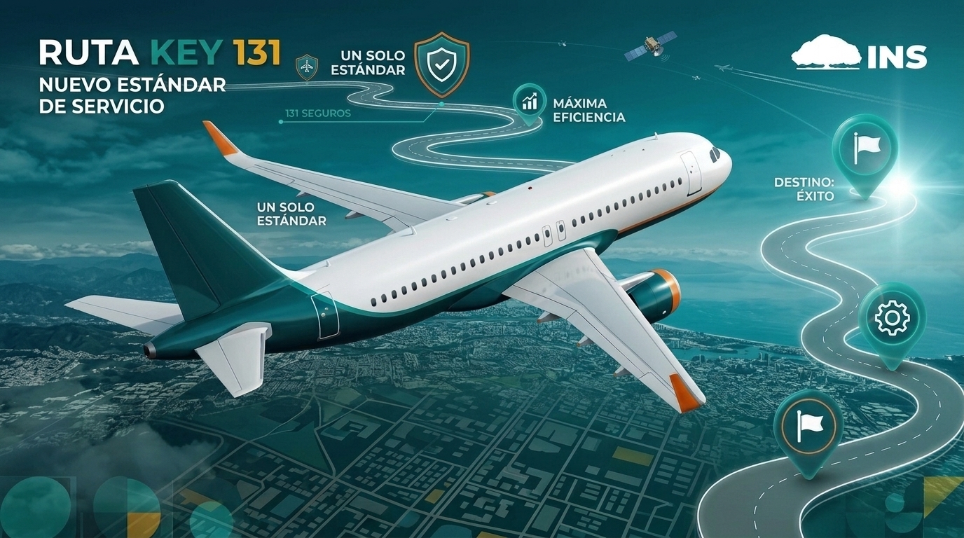 Avión de Ruta Key 131 sobrevolando la ciudad